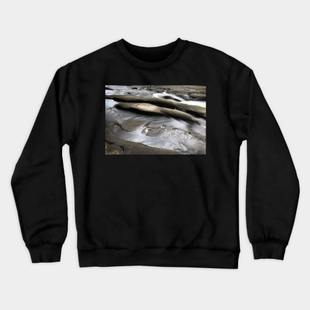 Clear Creek Time Lapse Still Crewneck Sweatshirt by jecphotography